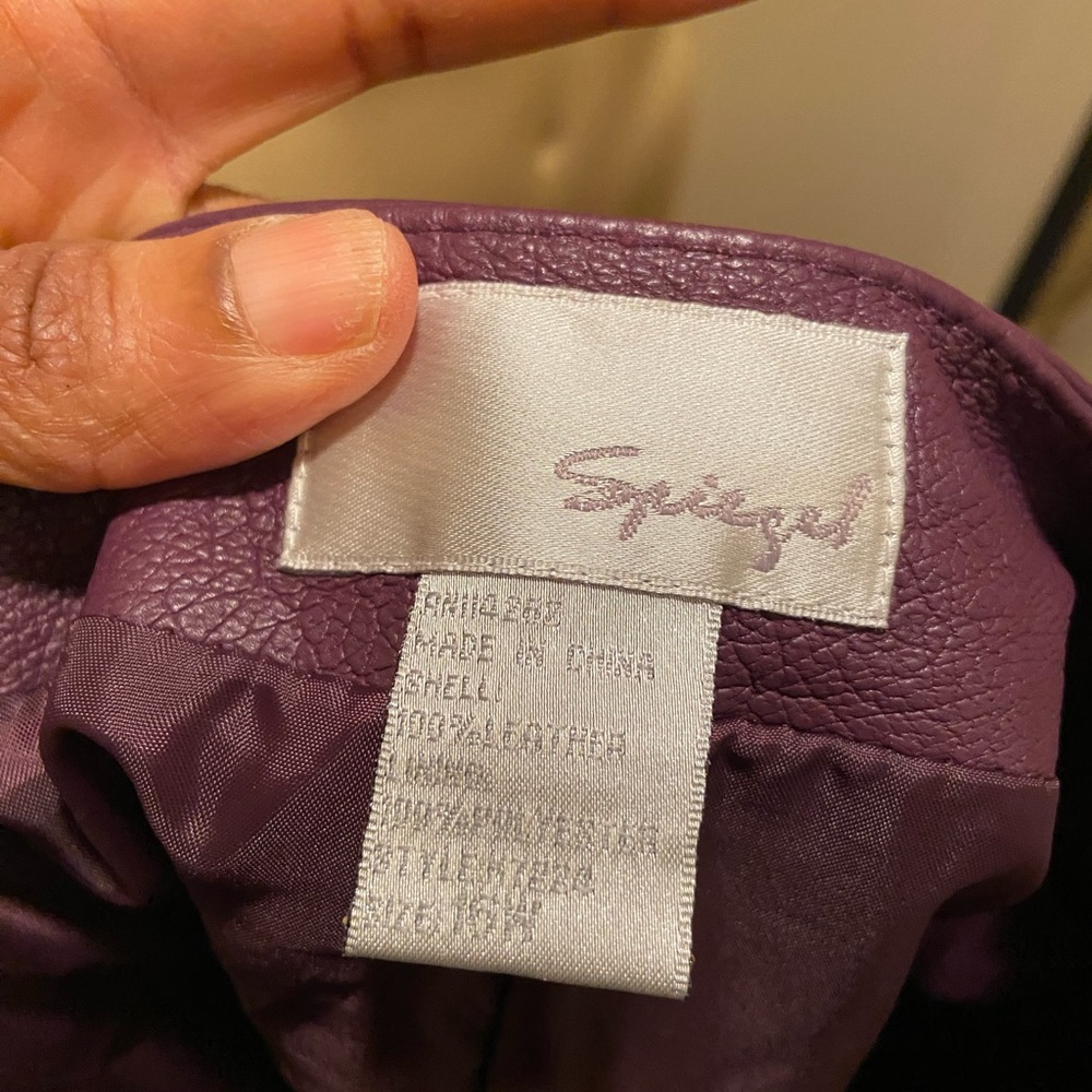 Gorgeous purple genuine leather skirt - Picture 5 of 10